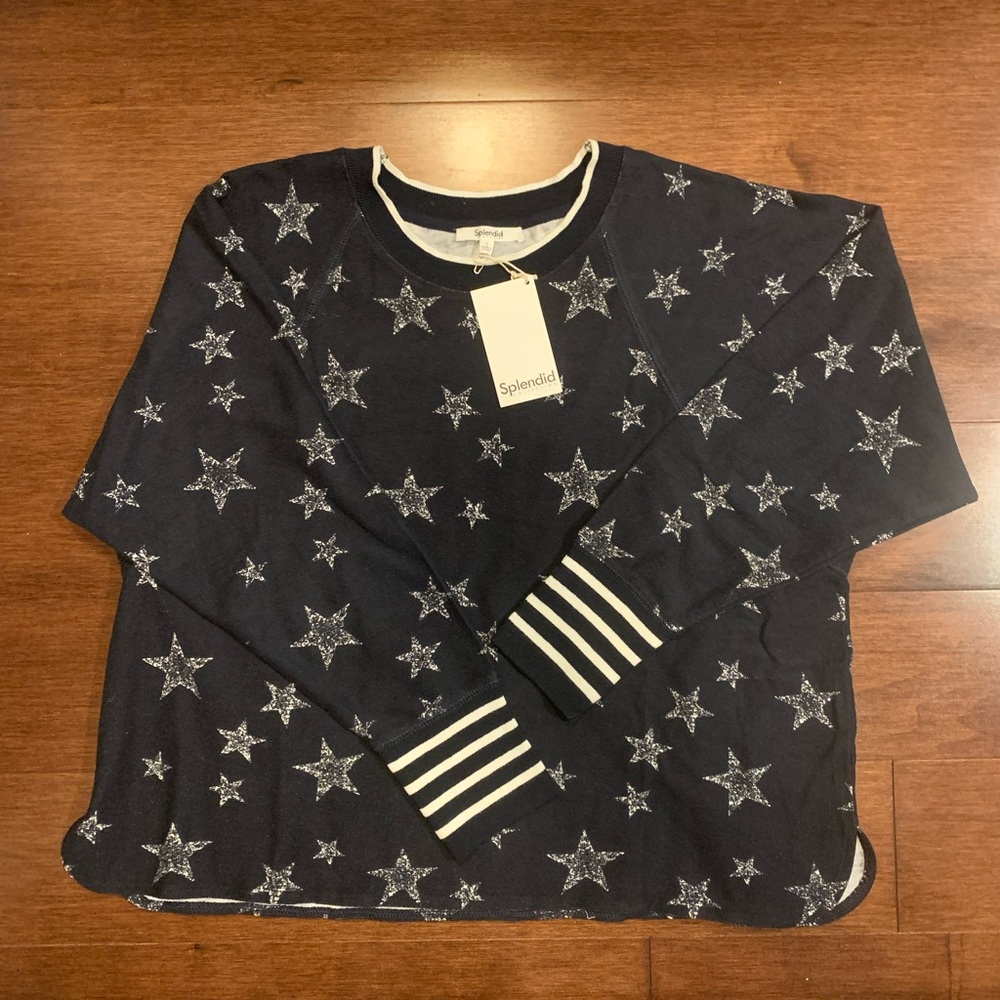 Splendid Heritage French Terry Star Print Pullover NWT